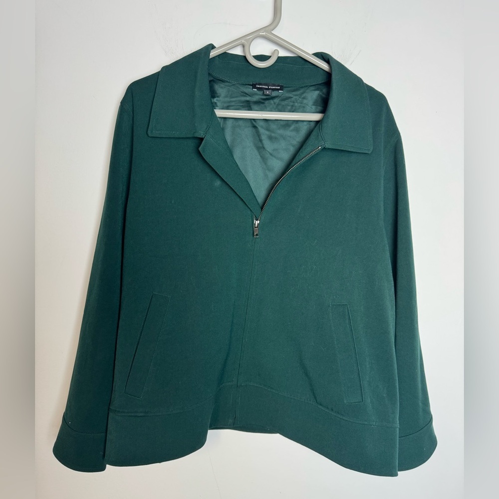 Universal Standards Tailored Forest Green Zip Up … - image 4